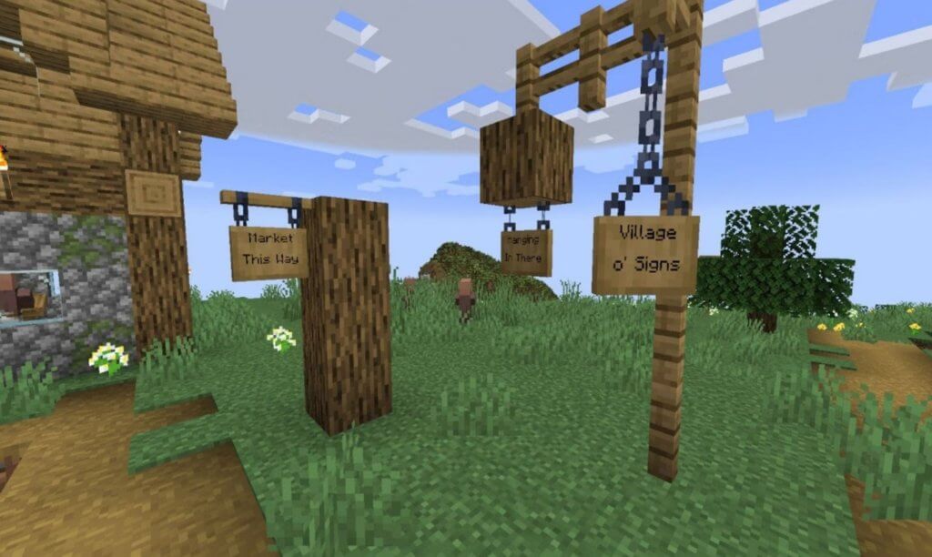 Nuova Funzionalit Come Creare Cartelli Sospesi In Minecraft SamaGame   Minecraft Hanging Signs 1024x612 