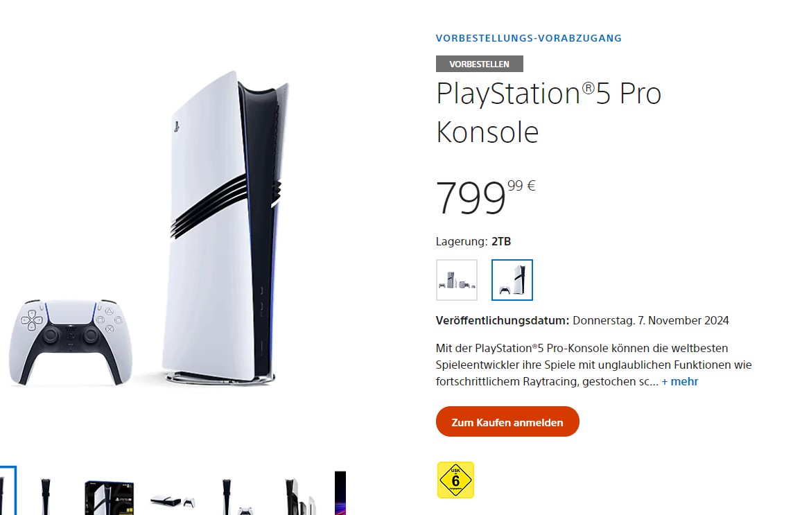 PS5 bei Sony vorbestellen